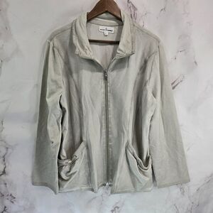 Neon Buddha Jacket Womens XL Gray Artsy Art To Wear Zip Tie Dye Boho Hippie